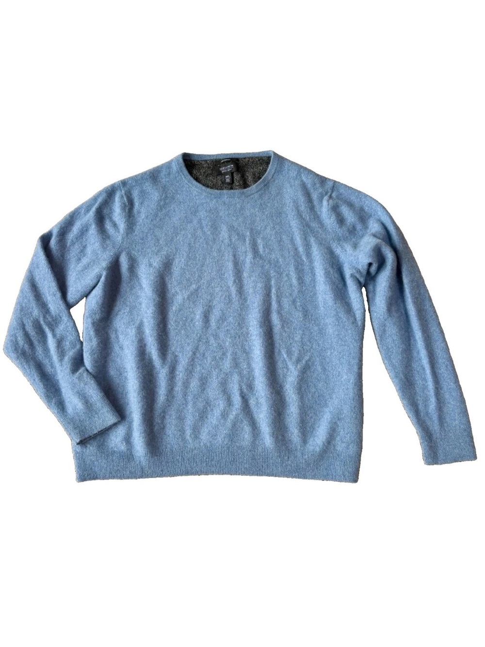 Nordstrom 100% Cashmere Sweater Mens Size XXL Blue Crew Neck Soft Lightweight